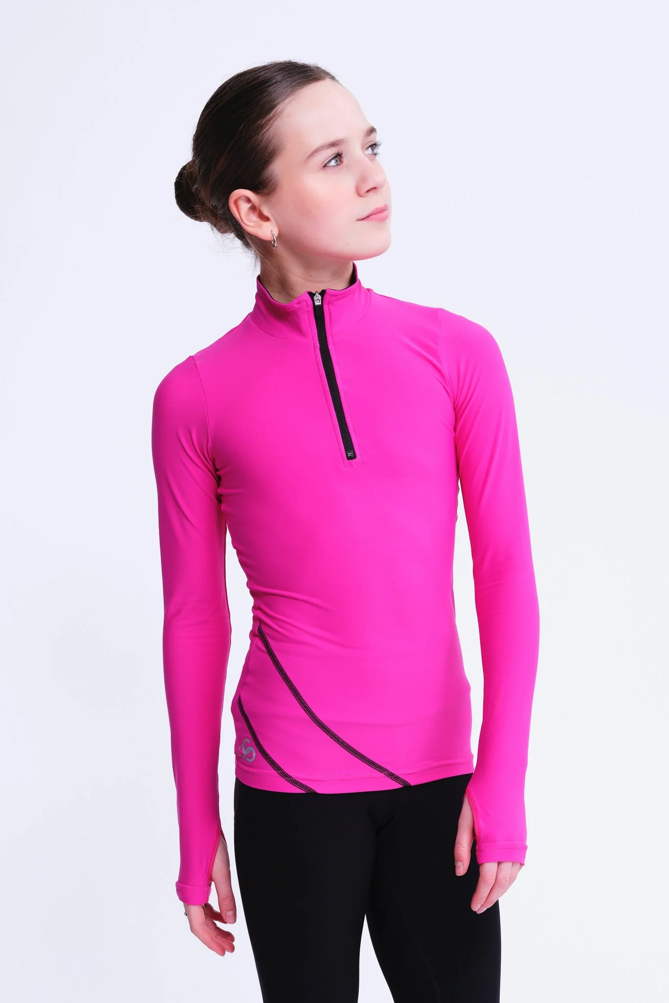 Desire Half-Zip Top in Fuchsia - Image 4
