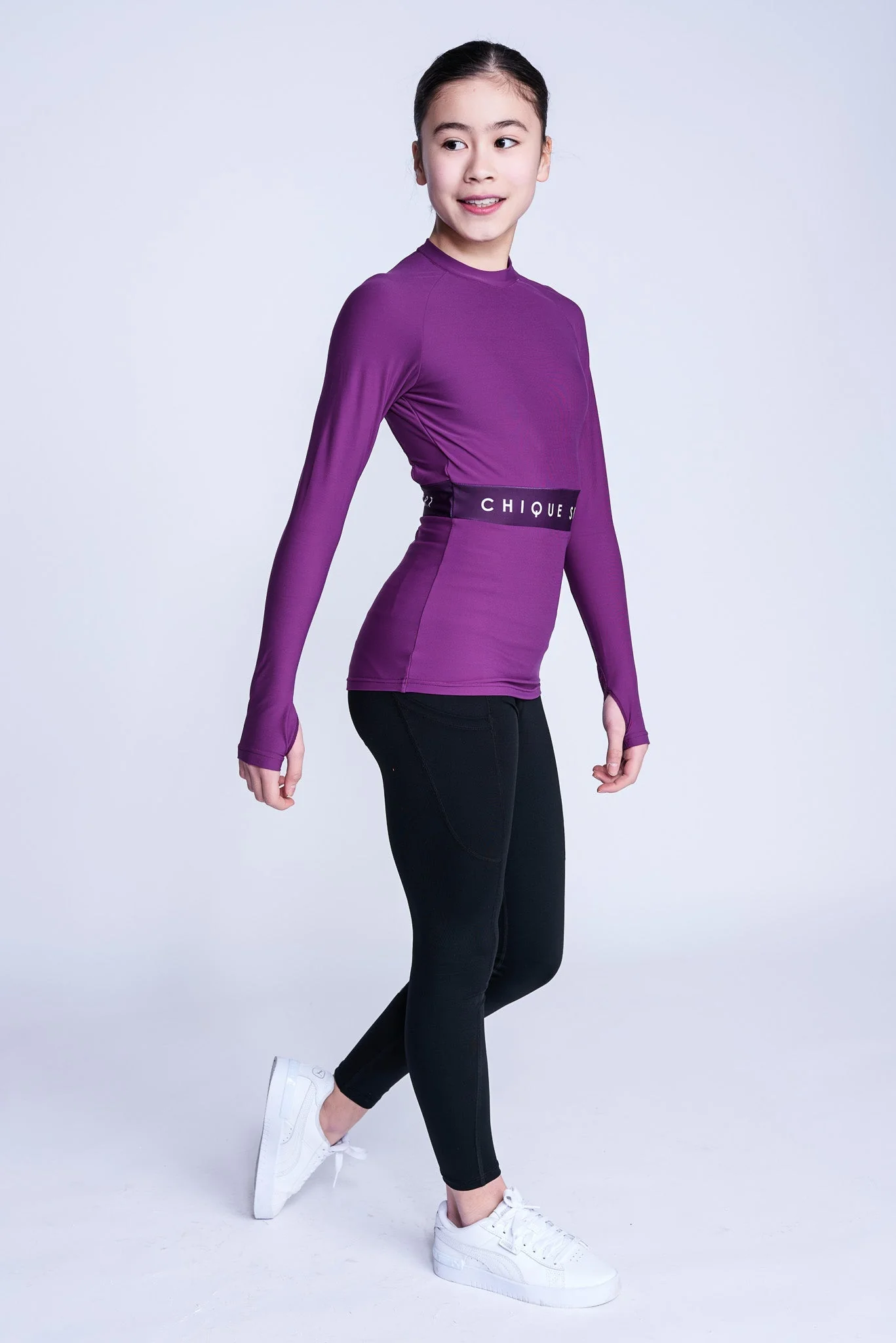 Empower Long-Sleeve Top in Berry - Image 4