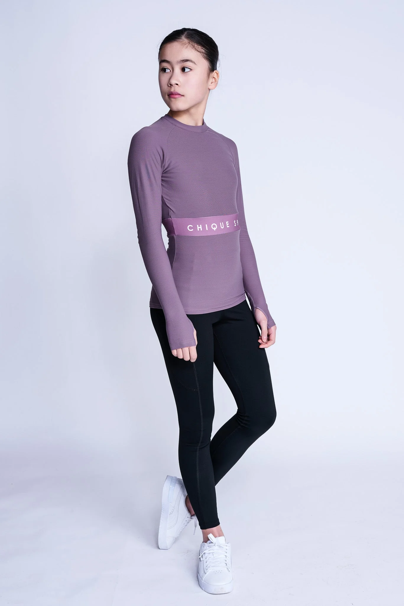 Empower Long-Sleeve Top in Mink - Image 4