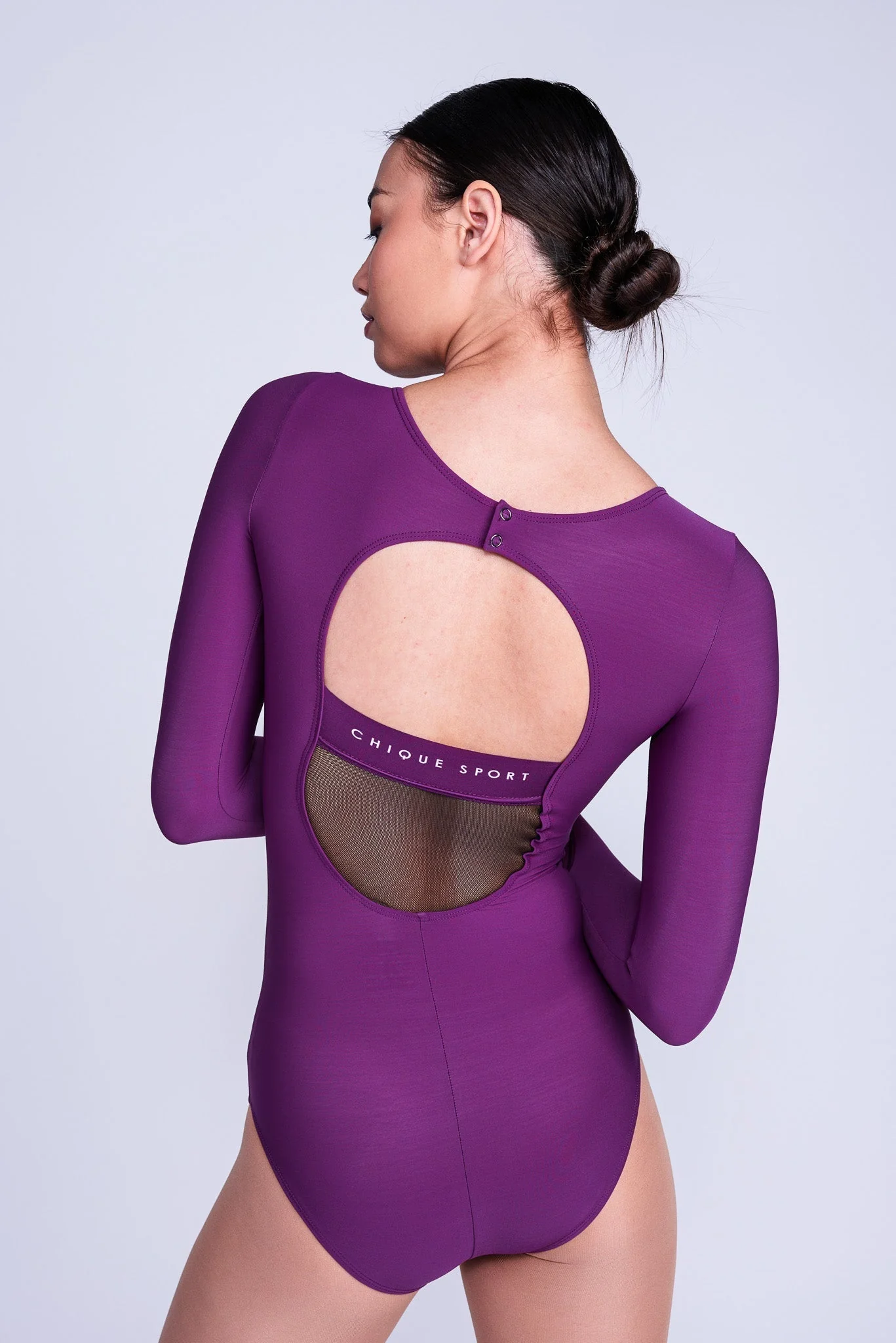 Empower Long-Sleeve Leotard in Berry - Image 3