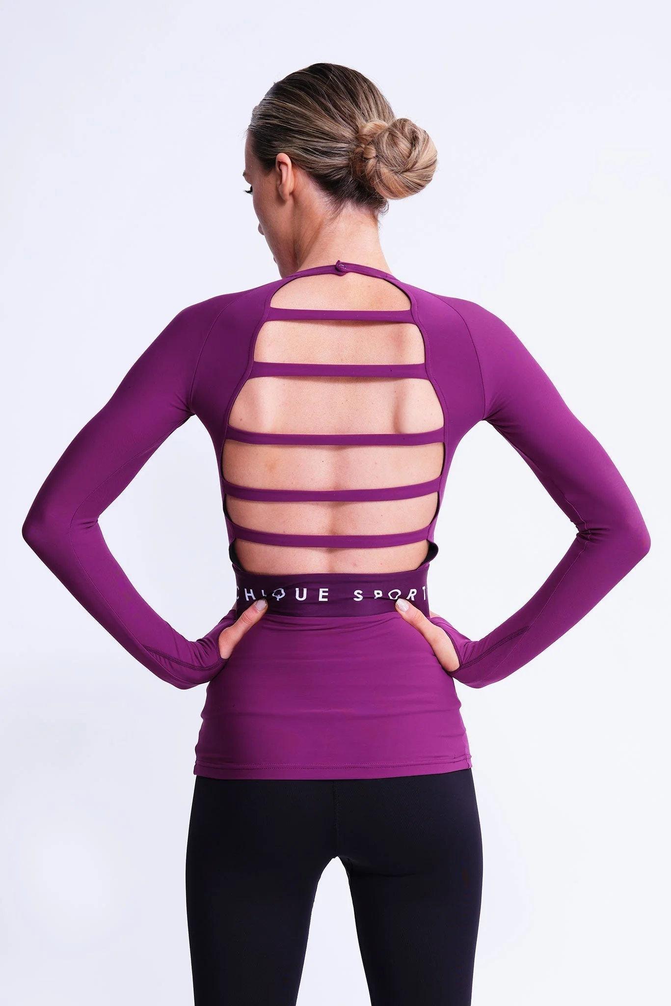 Empower Long-Sleeve Top in Berry - Image 3