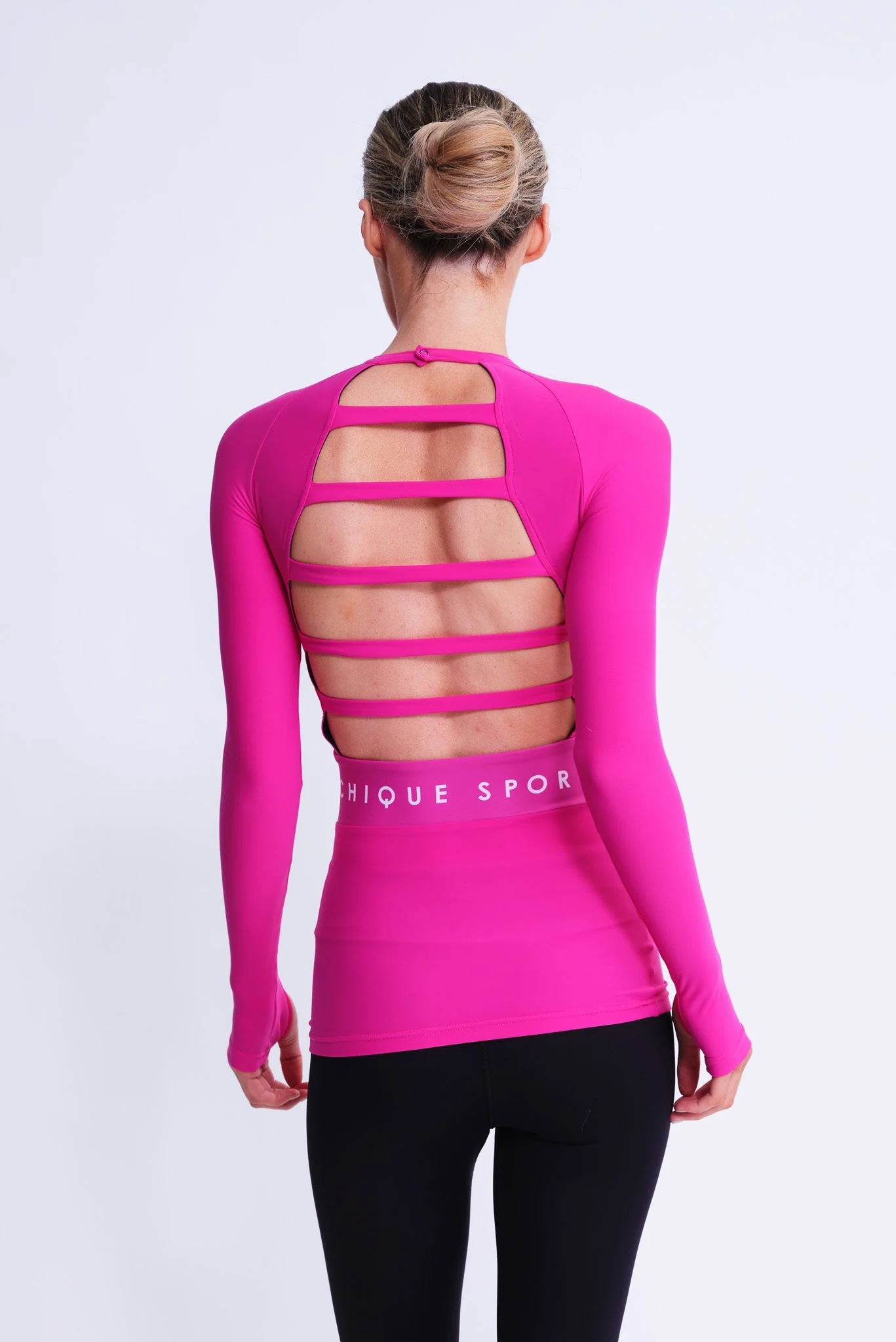 Empower Long-Sleeve Top in Fuchsia - Image 5
