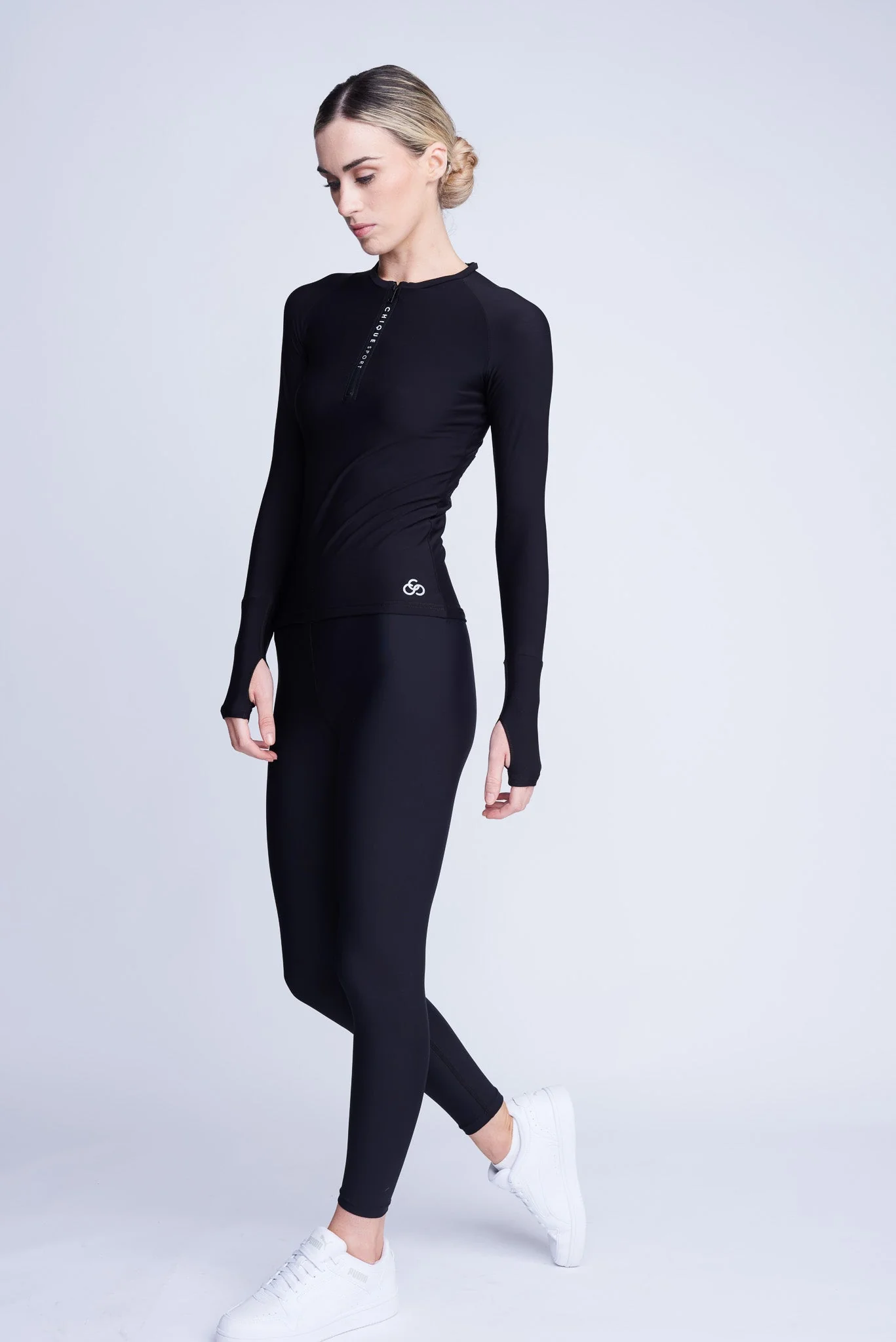 Iconic Half-Zip Top in Black - Image 8